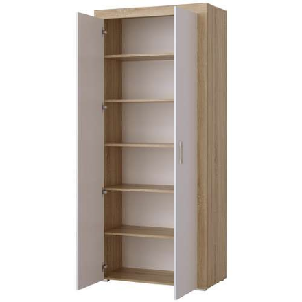 Шкаф 2-створчатый Орландо, Сонома-Белый глянец 