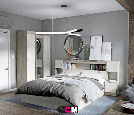 Модульная спальня Басса, крафт серый 