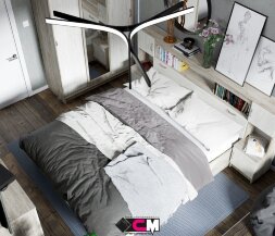 Модульная спальня Басса, крафт серый