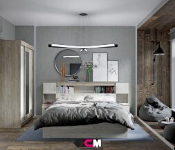 Модульная спальня Басса, крафт серый