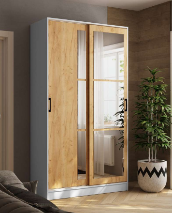 Шкаф-купе 1200 Стиль-2, Белый/Дуб крафт золотой 