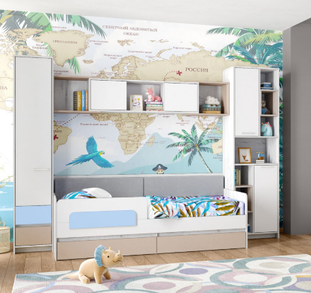 Бортик защитный Зефир, голубой 